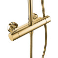 Arc Cool Touch Thermostatic Bar Shower Valve With Fixed Head & Riser Rail Kit Brushed Brass