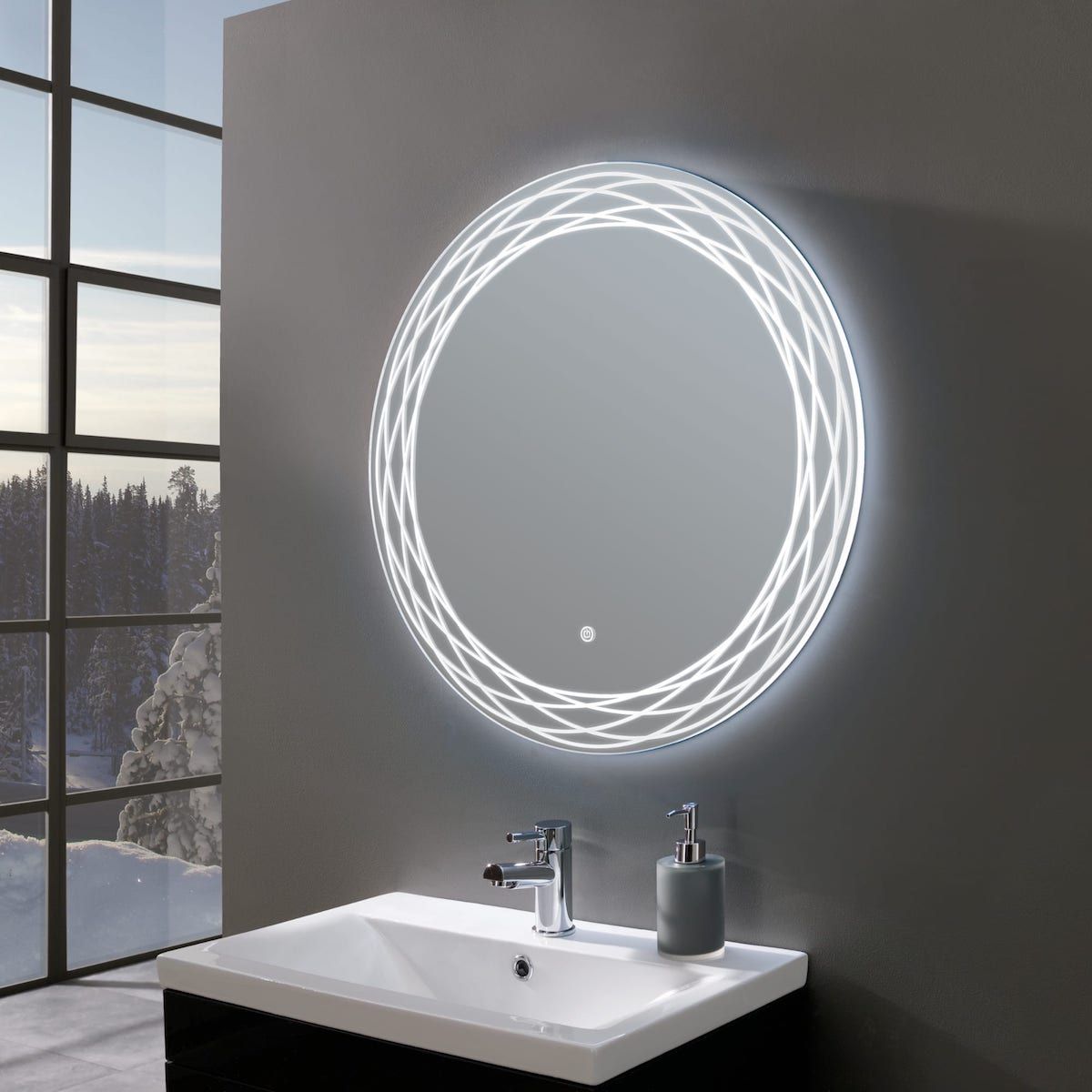 Featured image of post Round Illuminated Bathroom Mirror 500Mm - Hib joshua bevelled edge bathroom mirror 500 x 700mm.
