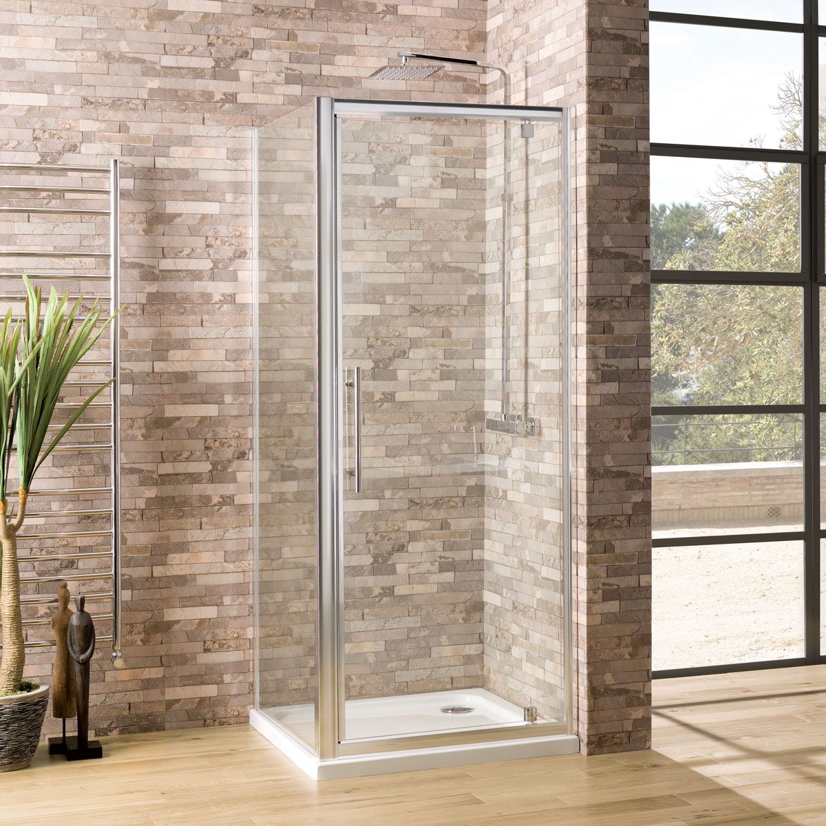 900 x 760mm Quadrant Shower Enclosure Pivot Hinge 6mm Glass Shower