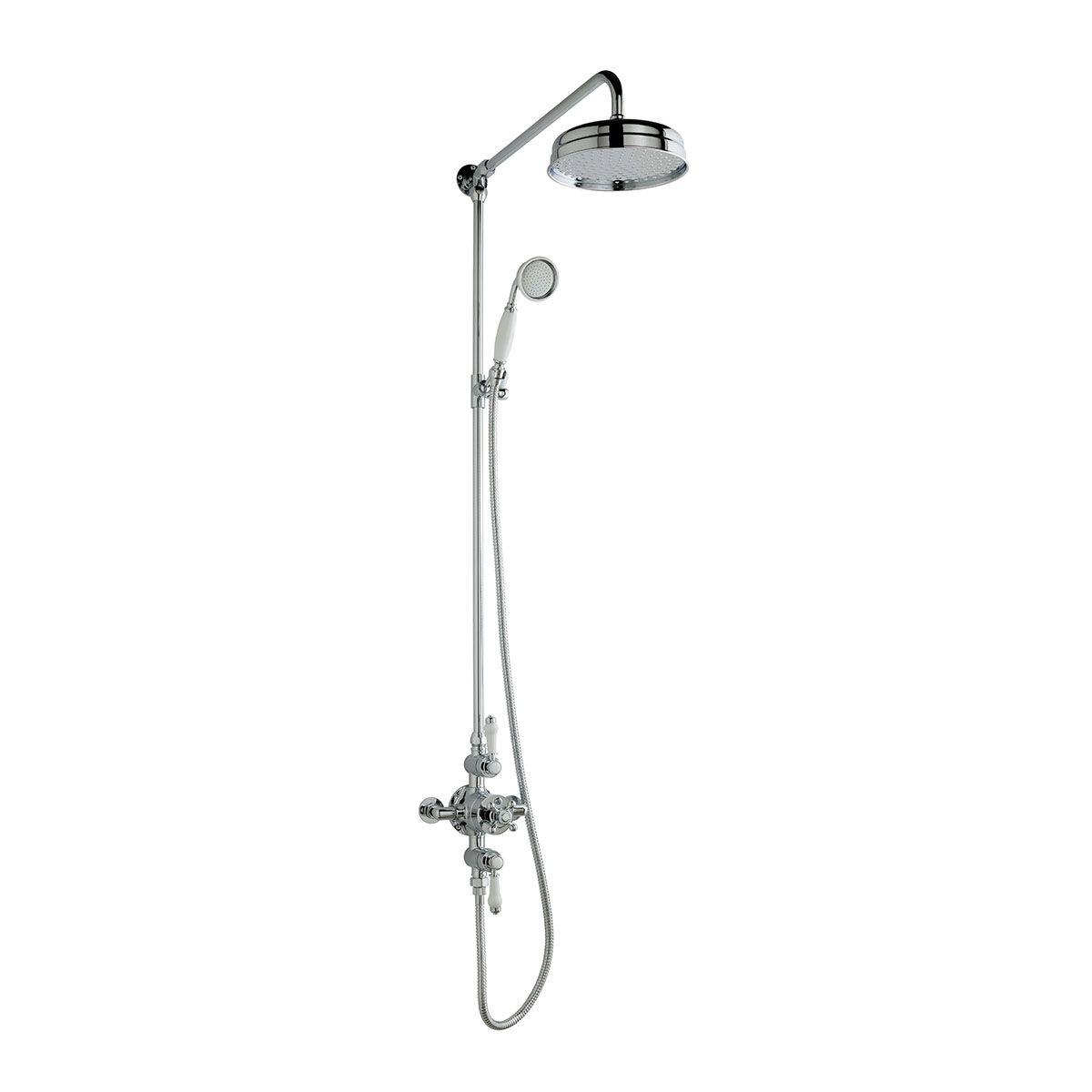 Traditional Thermostatic Exposed Dual Function Shower Valve System Chrome