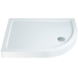 Elements Slimline Offset Quadrant Shower Tray with Riser Kit 900 x 760 Right Hand