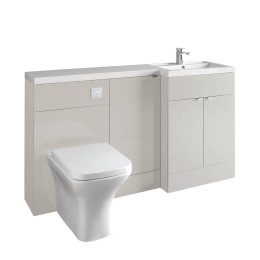 Hudson Reed Fusion Combination Furniture & Basin Grey Mist Gloss 1500mm Right Hand Option A