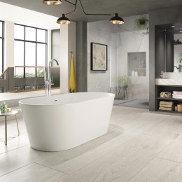 The White Space Senna Double Ended Freestanding Bath - 1800mm x 745mm -  White from Plumb Warehouse